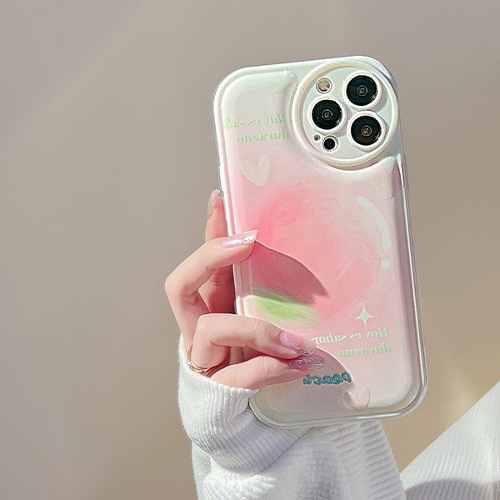 이자벨라 피치 핑크 핸드폰 심플 하트 젤리 그라데이션 휴대폰 로맨틱 러블리 아이폰케이스 12 13 14 프로 맥스
