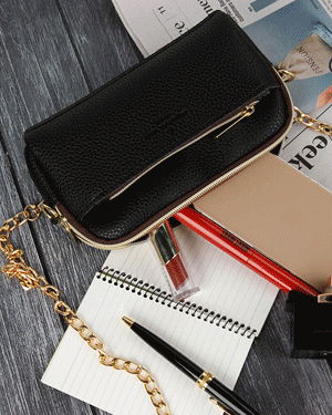 비앙카 미니 슬림 체인 핸드백,가방 스트랩 2개 클래식 클러치 장지갑 심플 캐주얼 숄더 크로스백 핸드폰가방