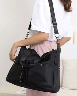 마일로 생활 방수 멀티 포켓 토트 가방,가벼운 천가방 대학생 캐주얼 심플 간편 데일리 숄더 크로스백