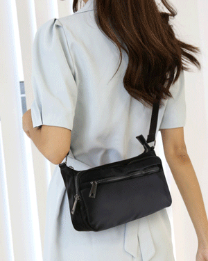 글렌 블랙 미니 지퍼 핸드백 가방,간편 캐주얼 데일리 가벼운 사각 심플 베이직 클래식 숄더 크로스백
