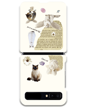 마티니스 키치 고양이 하드 핸드폰 빈티지 캐주얼 레터링 휴대폰 집사 커플 갤럭시 제트플립 1 2 지플립 3 z플립 4 5 케이스