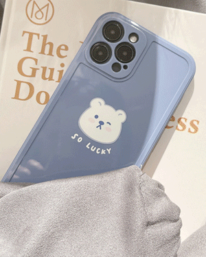 베키 귀여운 곰돌이 핸드폰 젤리 휴대폰 블루 캐주얼 심플 커플 아이폰케이스 7 8 SE2 X XS Max 11 12 13 14 미니 프로 맥스